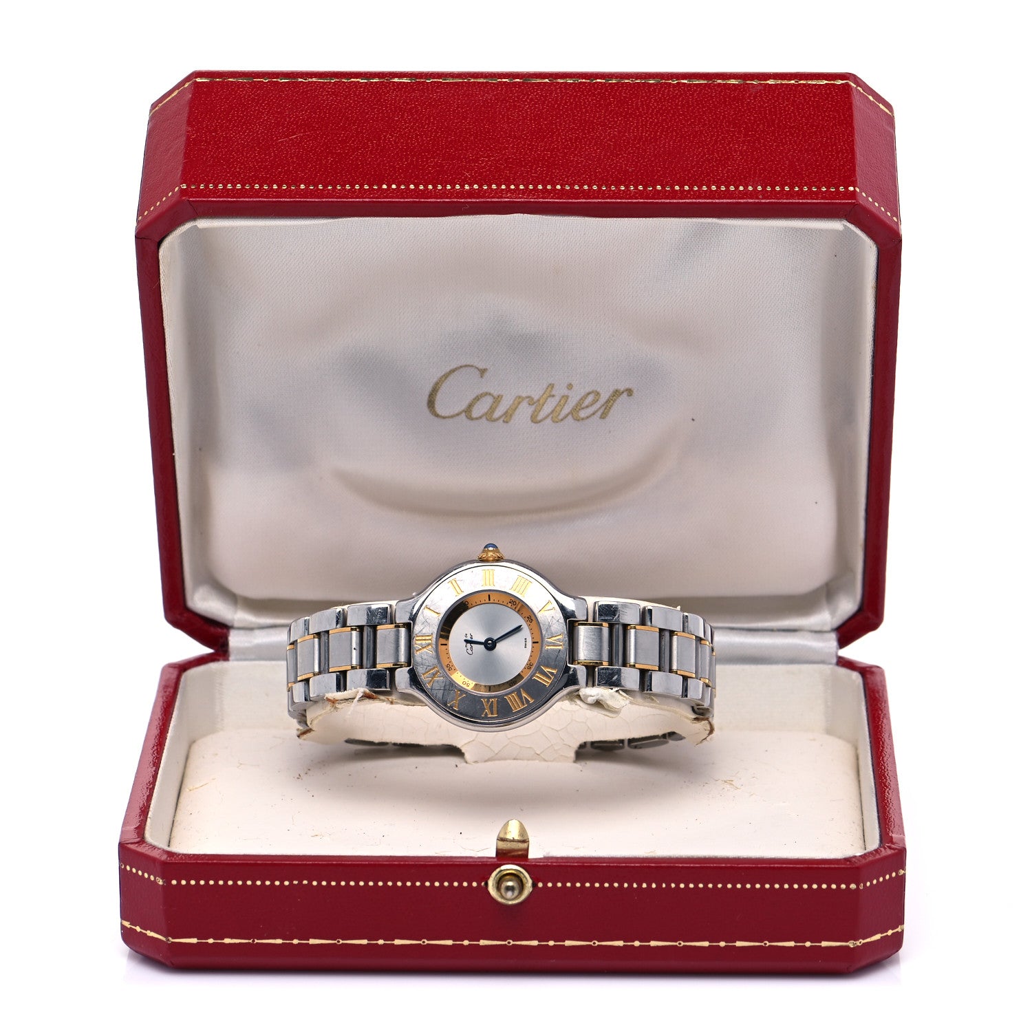 Cartier Stainless Steel 18K Yellow Gold 28mm Must De 21 Quartz Watch 7 of 7