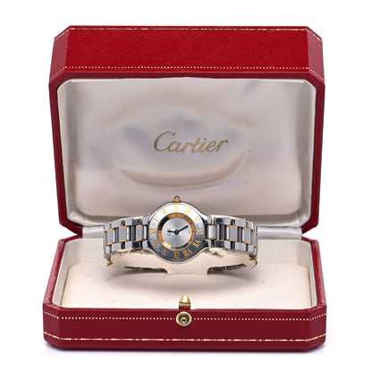 Cartier Stainless Steel 18K Yellow Gold 28mm Must De 21 Quartz Watch 7 of 7