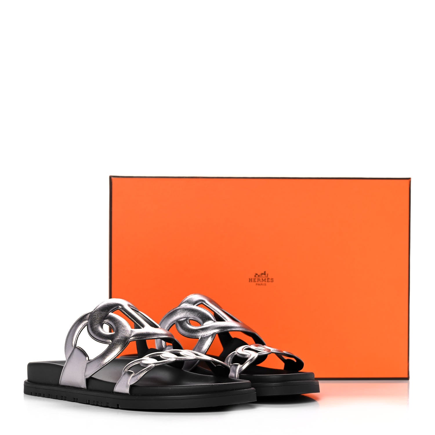 Hermes Nappa Extra Sandals 37 Gris Argent 9 of 9