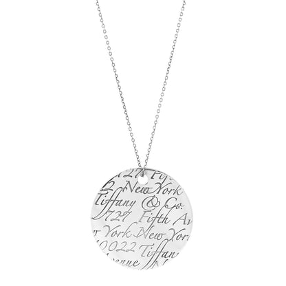 Tiffany Sterling Silver Notes Round Pendant Necklace 1 of 6