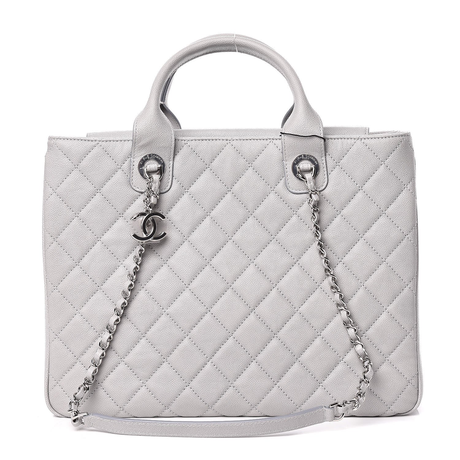 Chanel Caviar Quilted Large Urban Companion Top Handle Shopping Tote Grey 1 of 13