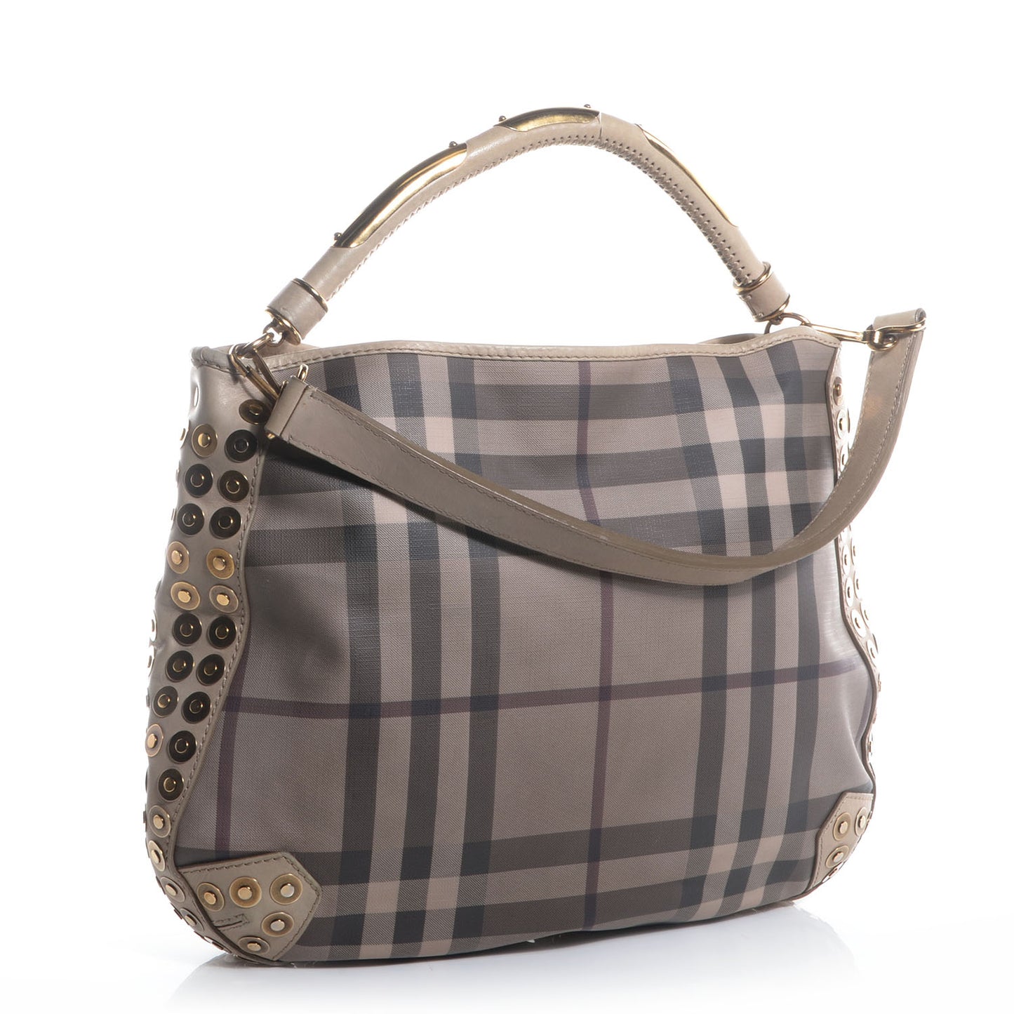Smoked Check Studded Hobo Stone