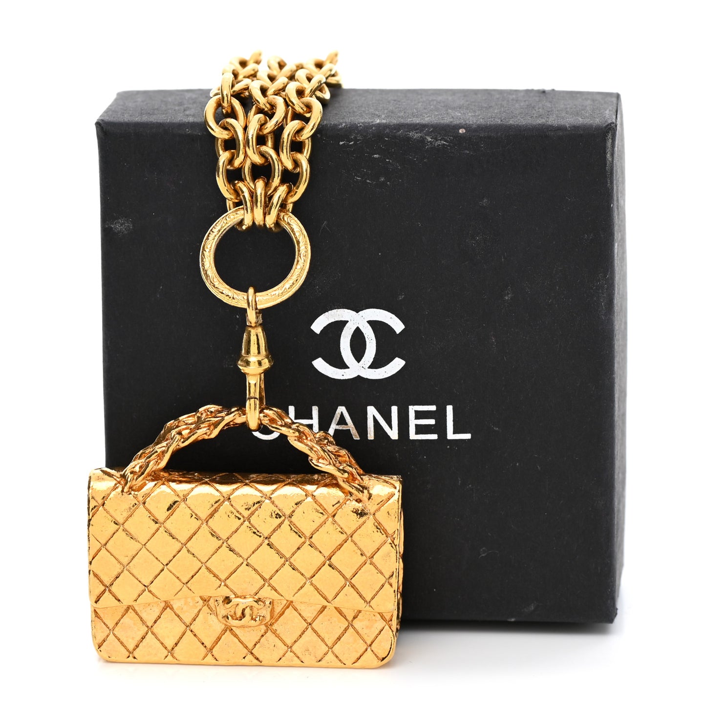 2.55 Flap Bag Necklace Gold