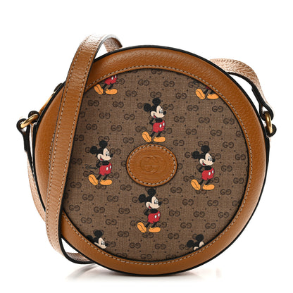 Gucci X DISNEY Mini Vintage GG Supreme Monogram Mickey Mouse Round Shoulder Bag Beige Vintage Sun Oil 1 of 11