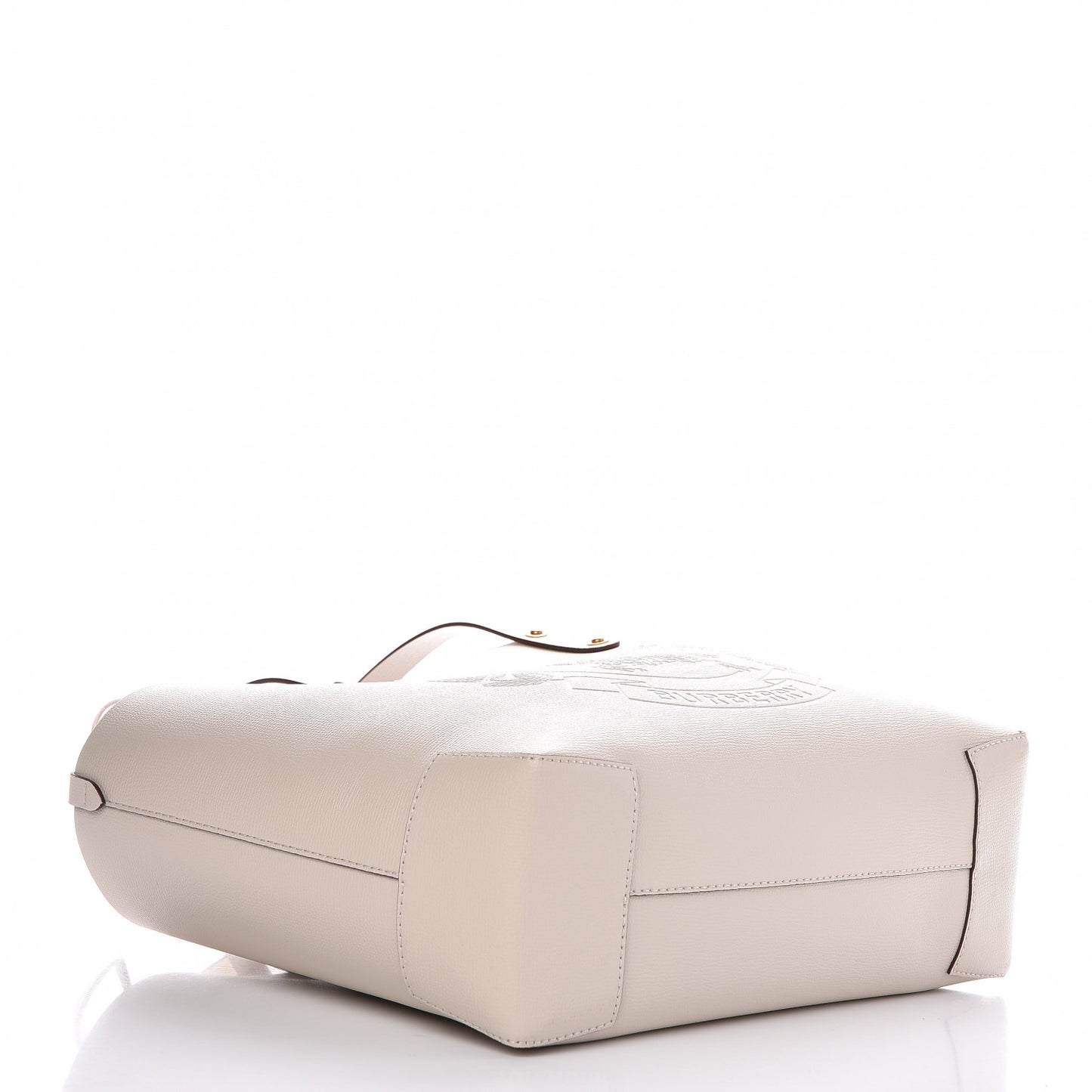 Calfskin Crest Embossed Small Tote Limestone