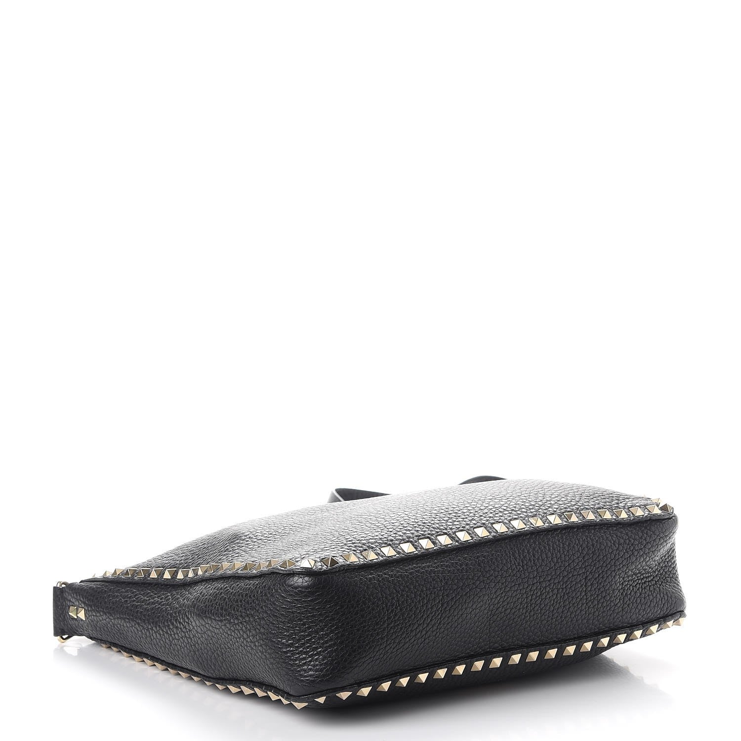 Valentino Garavani Pebbled Calfskin Large Rockstud Flip-Lock Messenger Bag Black 4 of 10