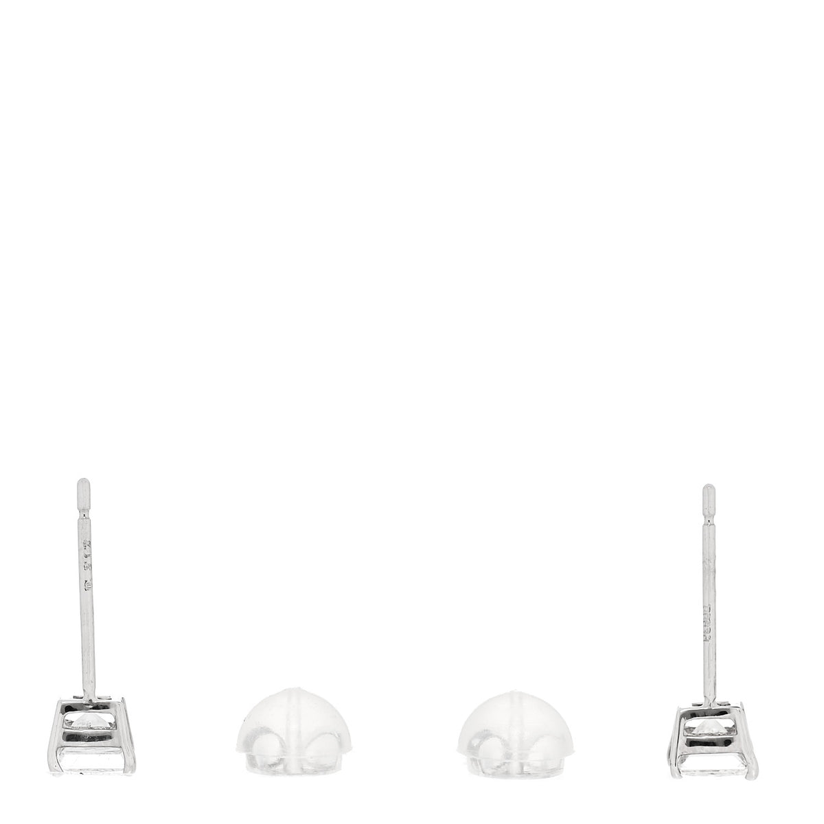 Parker & West by FASHIONPHILE Platinum Diamond .60ct Square Cut Solitaire Earrings 3 of 5