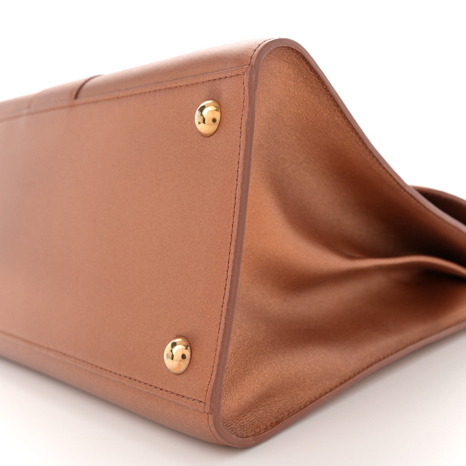 Delvaux Metallic Calfskin MM Brillant Satchel Bronze 11 of 13