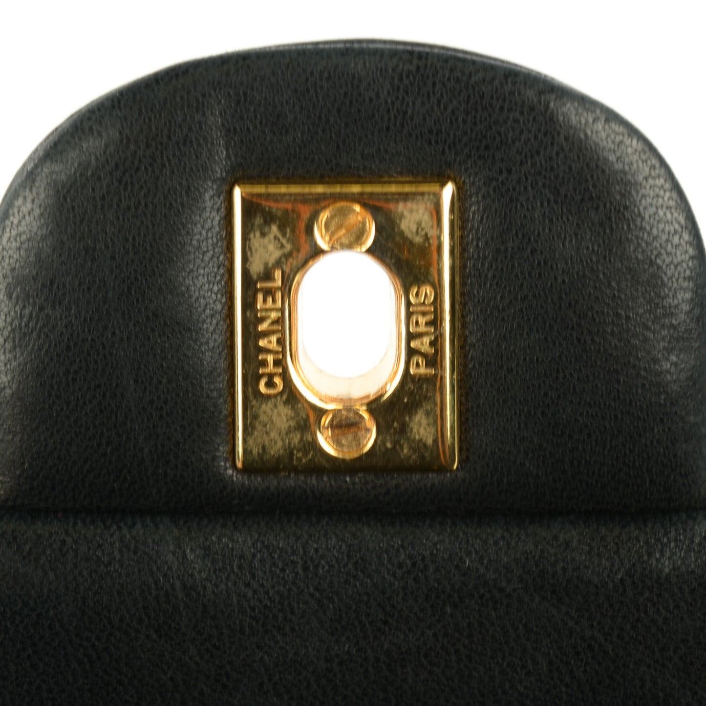 Lambskin Quilted Medium Double Flap Black