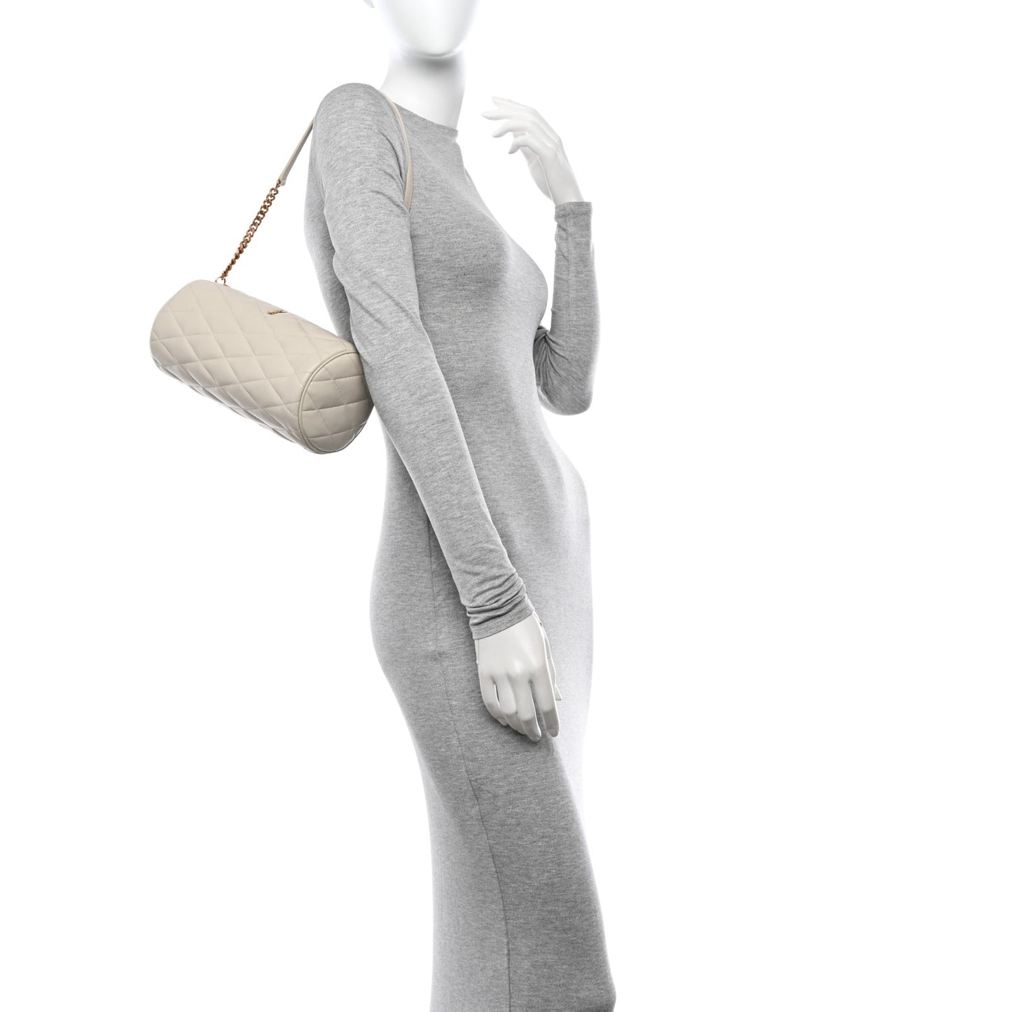 Lambskin Monogram Small Sade Tube Bag Blanc Vintage