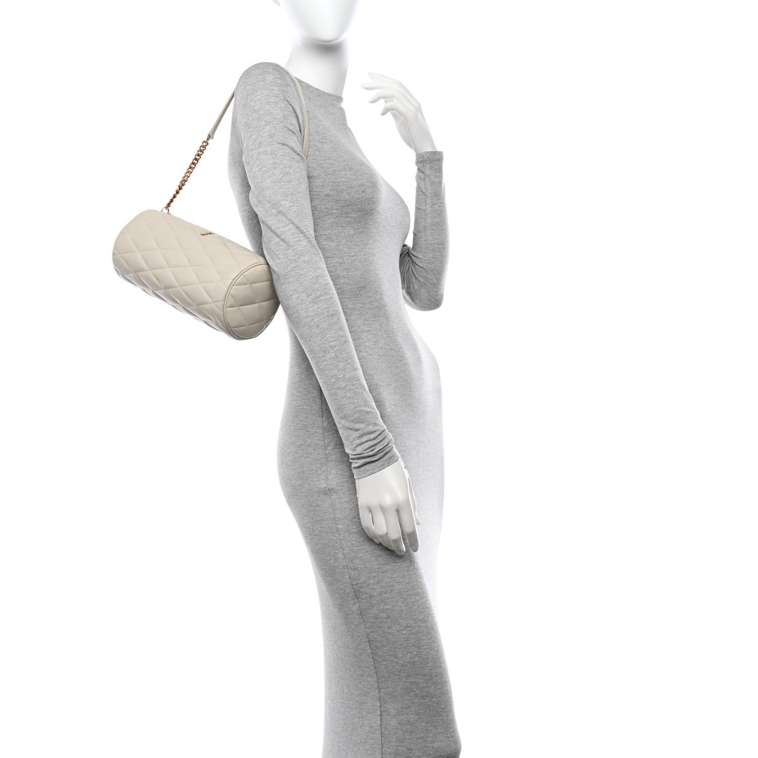 Saint Laurent Lambskin Monogram Small Sade Tube Bag Blanc Vintage 2 of 10