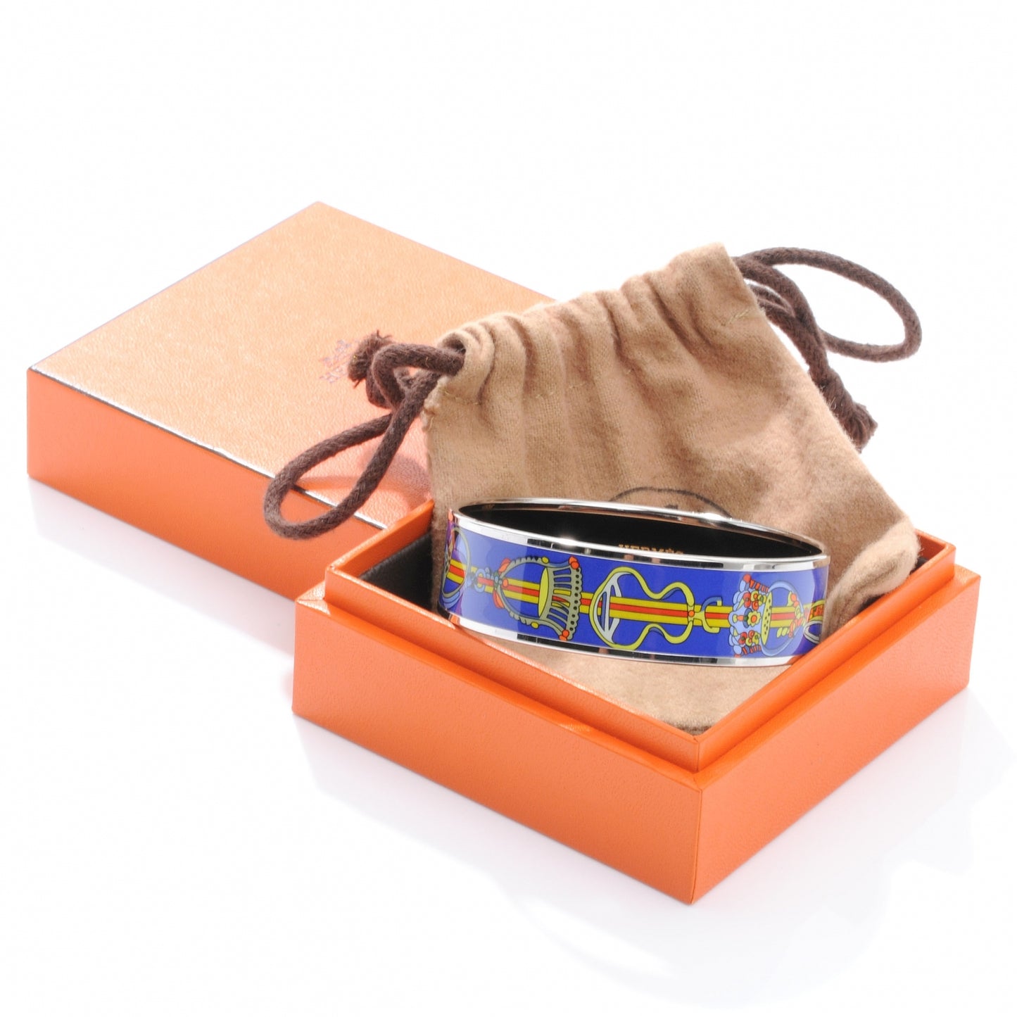 Enamel Printed Wide Bracelet 65 Bleu