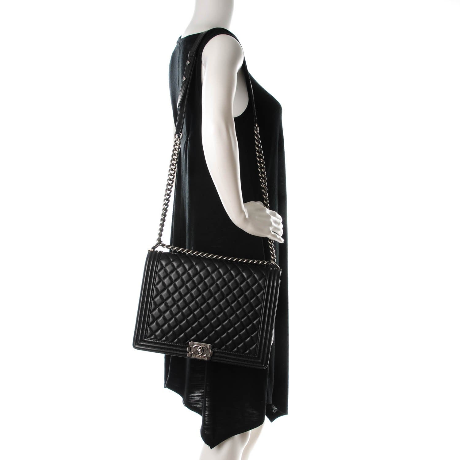 Chanel Lambskin Quilted Large Boy Flap Black 2 of 7