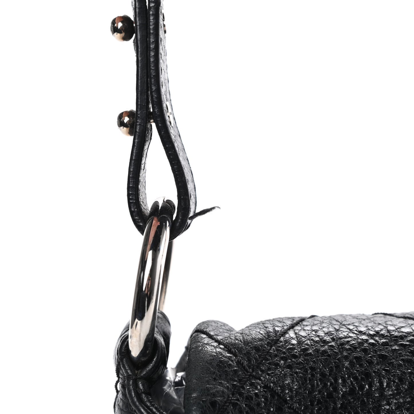 Glazed Calfskin Stitched On The Road Flap Black