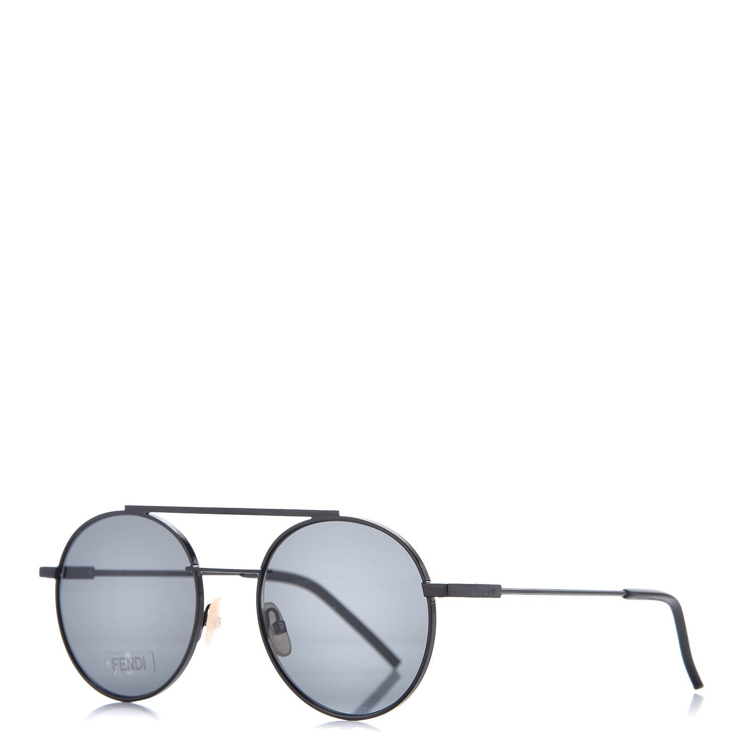 Fendi Metal Round Aviator Sunglasses FF0221/S Black 1 of 8