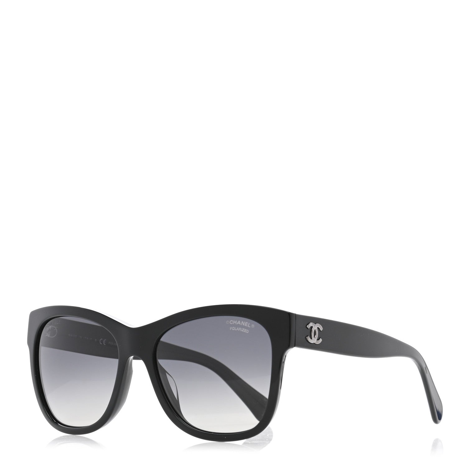 Chanel Acetate Polarized Square CC Sunglasses 5380 Black 1 of 8