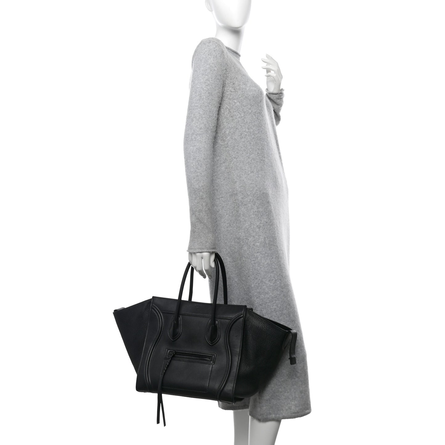 Supple Calfskin Medium Phantom Luggage Black