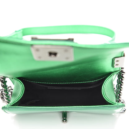 Chanel Metallic Patent Calfskin Quilted Mini Boy Flap Green 5 of 7
