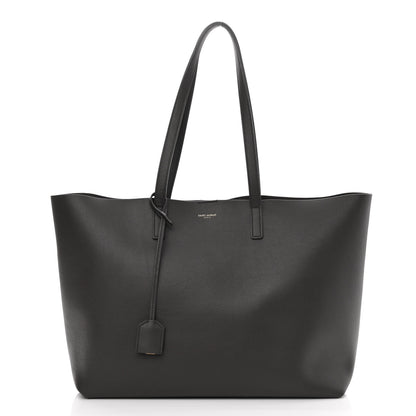 Saint Laurent Calfskin Large Shopping Tote Coal 3 of 12