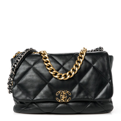 Chanel Goatskin Quilted Maxi Chanel 19 Flap Black 1 of 10