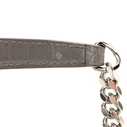 Saint Laurent Calfskin Crocodile Embossed Medium Monogram Sunset Fog 12 of 12