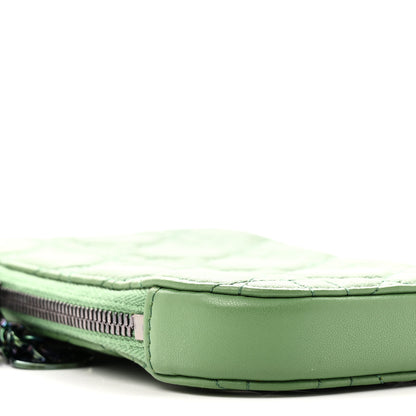 Christian Dior Lambskin Cannage Lady Dior Phone Holder Jade Green 8 of 9
