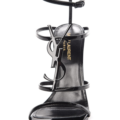 Saint Laurent Patent Cassandra 110 Ankle Strap Sandals 37.5 Black 8 of 9