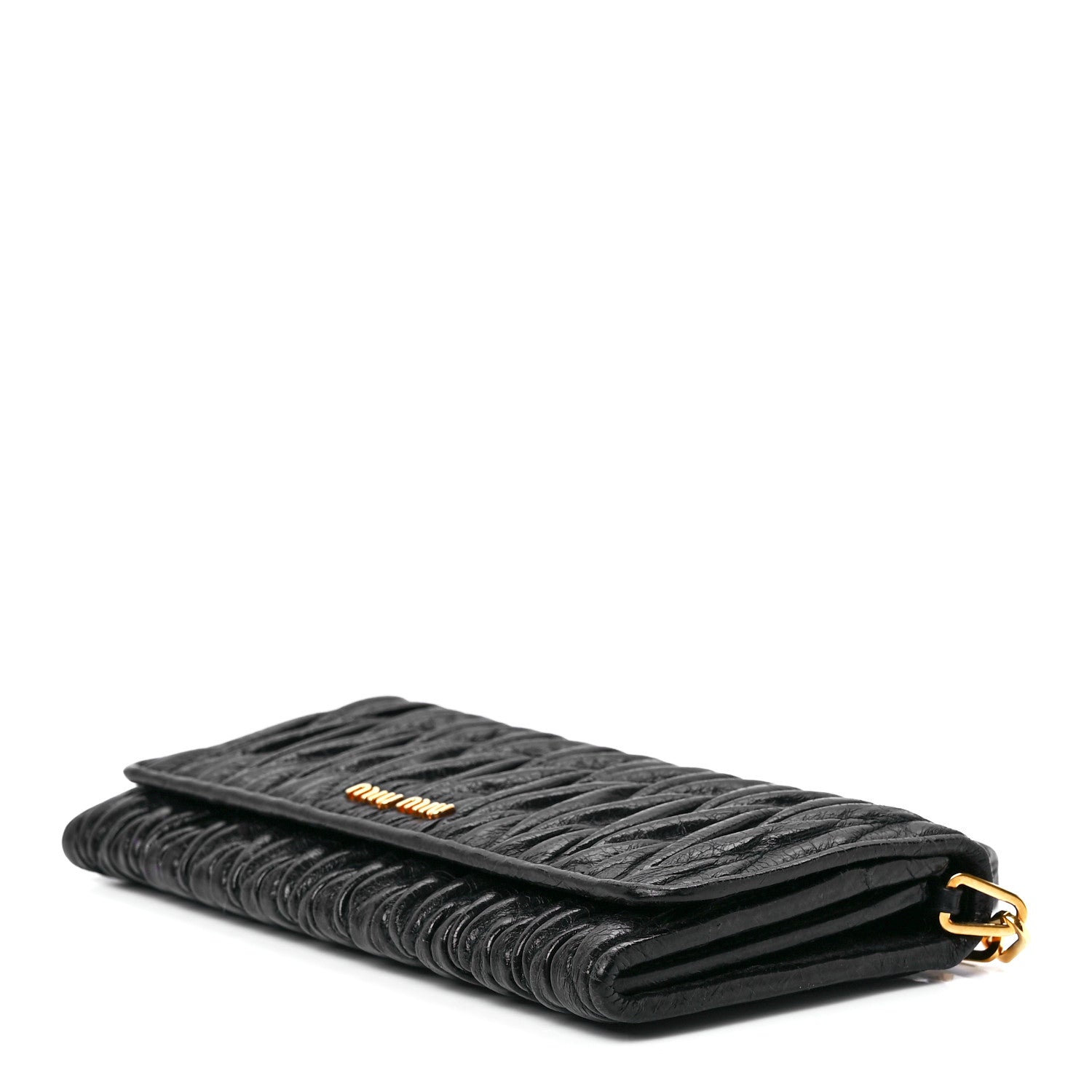Miu Miu Nappa Matelasse Wallet On Chain Black 8 of 10