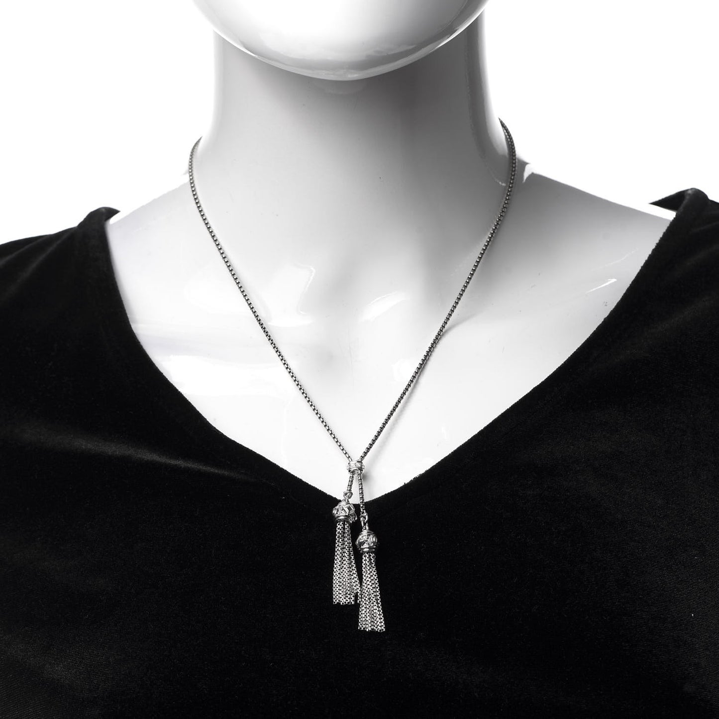 Sterling Silver Diamond Renaissance Tassel Necklace