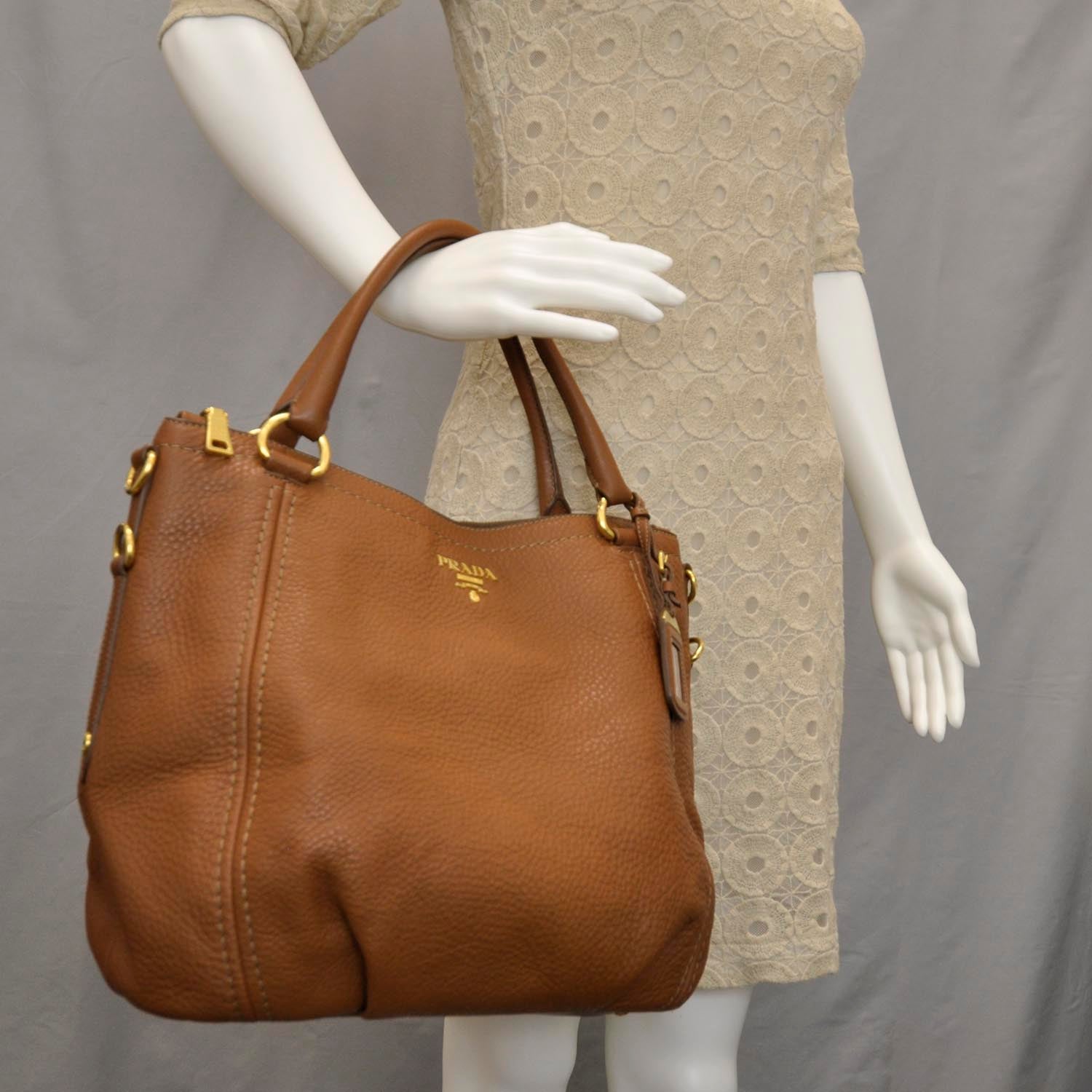 Prada Vitello Daino Tote Brandy 2 of 11