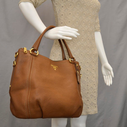Prada Vitello Daino Tote Brandy 2 of 11