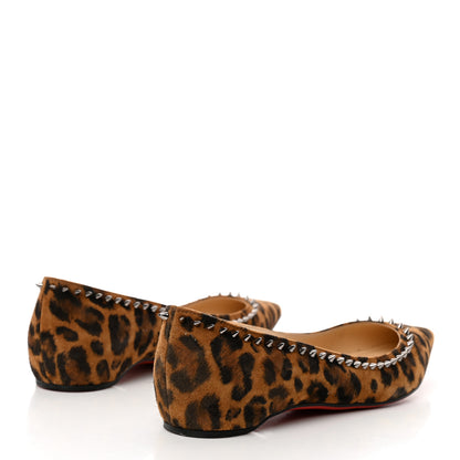 Christian Louboutin Veau Velours Studded Anjalina Flats 36 Leo Gun Metal 4 of 8