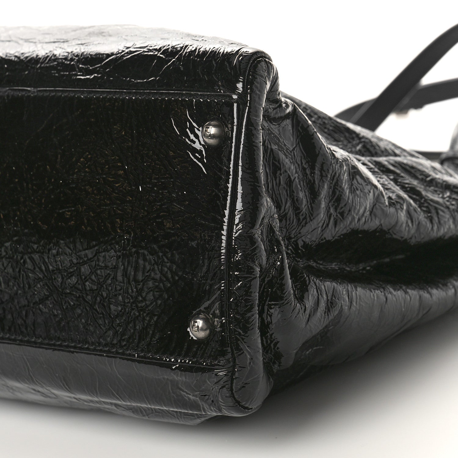Fendi Patent Large Peekaboo Iconic Satchel Black 9 of 9
