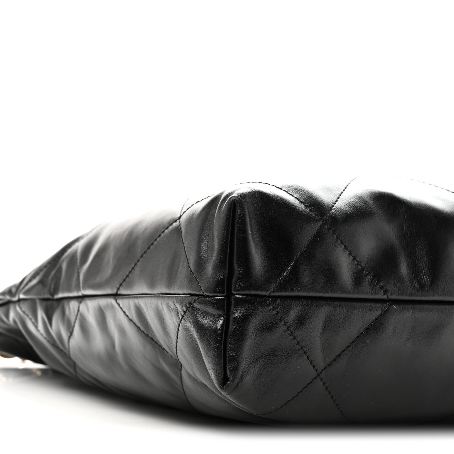 Shiny Calfskin Quilted Small Chanel 22 Black