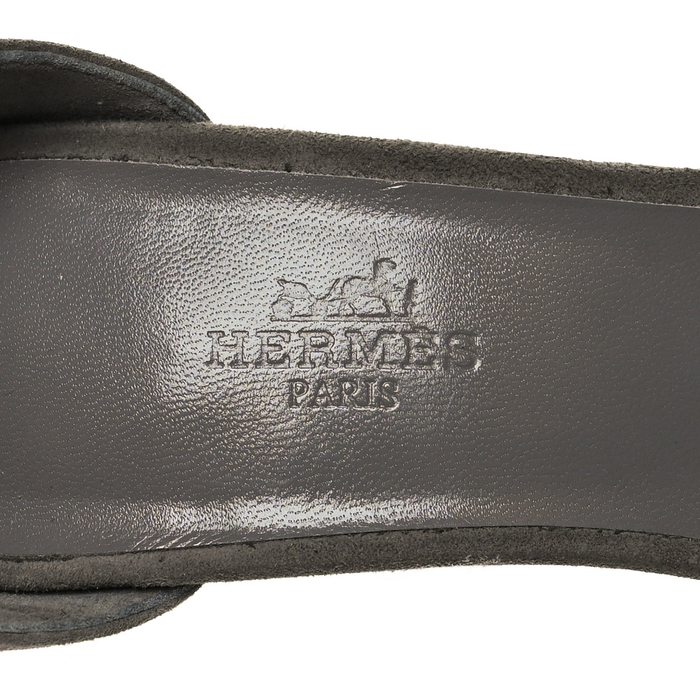 Suede Goatskin Crystal Premiere 105 Sandals 38 Grey