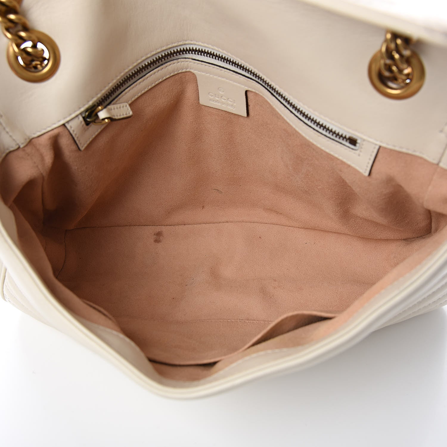 Gucci Calfskin Matelasse Medium GG Marmont Shoulder Bag White 5 of 18
