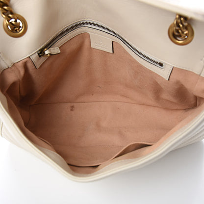 Gucci Calfskin Matelasse Medium GG Marmont Shoulder Bag White 5 of 18
