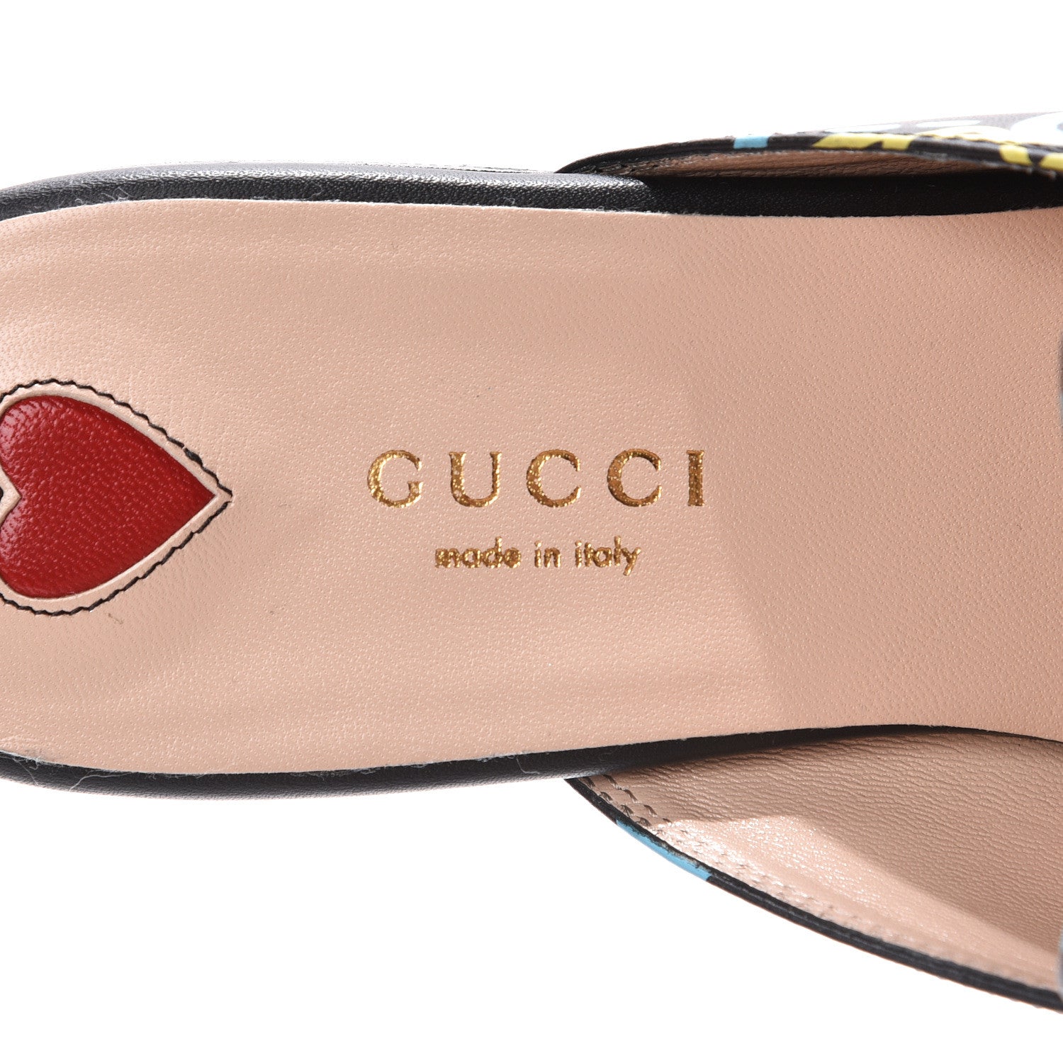 Gucci Calfskin GucciGhost Print Womens Princetown Slippers 38 Black New Acquamarine 8 of 9