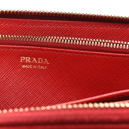 Prada Saffiano Fiocco Bow Zip Around Wallet Fuoco 5 of 8
