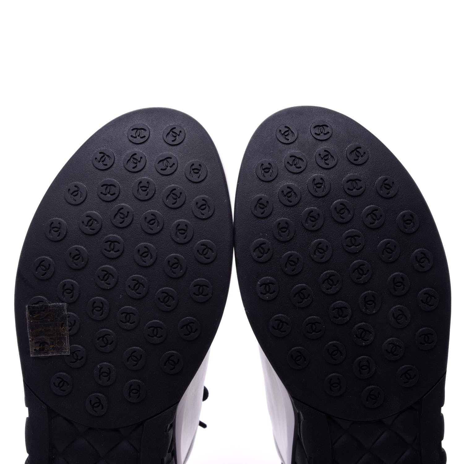 Chanel Calfskin Mesh Lycra Womens Logo Sneakers 39 White Black 10 of 10