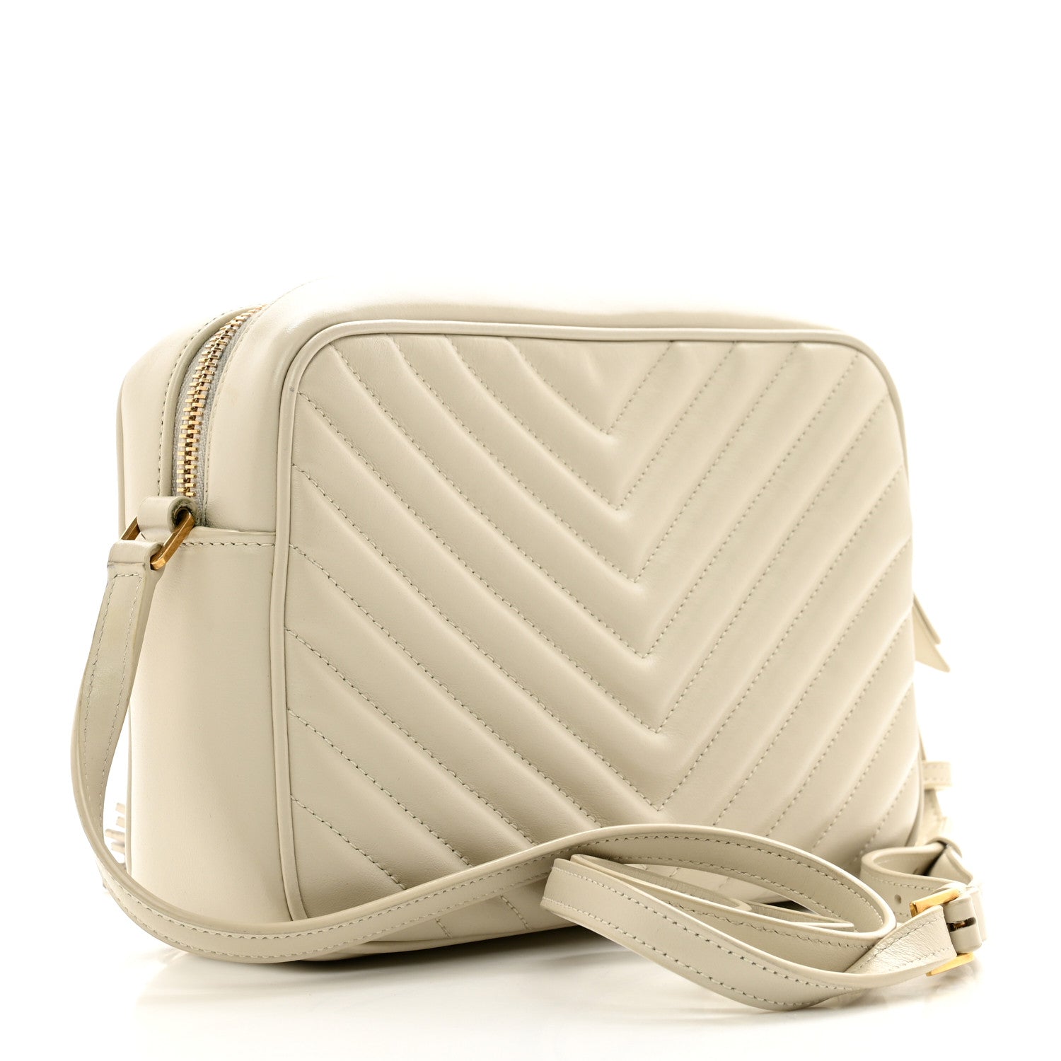 Saint Laurent Calfskin Matelasse Monogram Lou Camera Bag Crema Soft 3 of 12