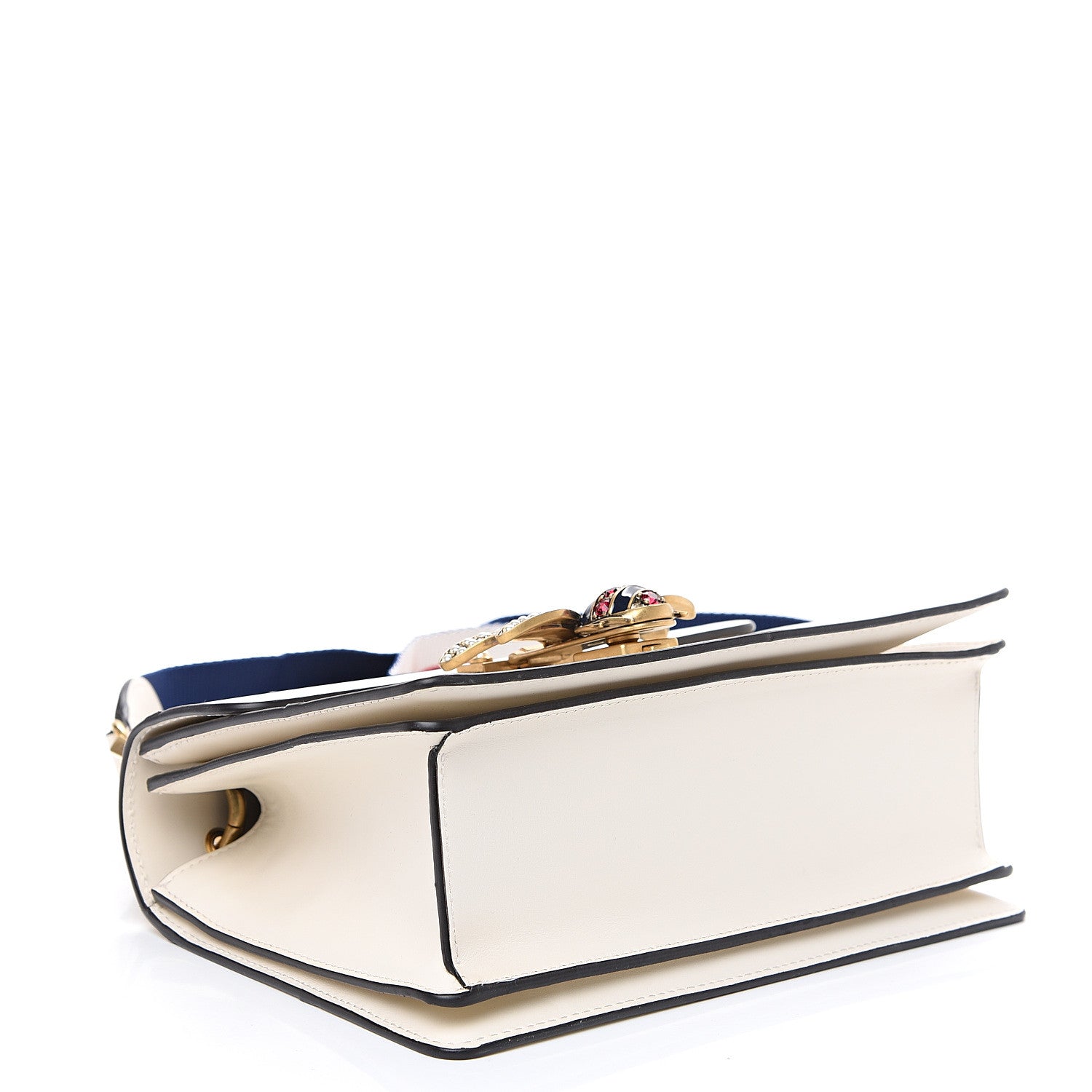 Gucci Calfskin Sylvie Web Small Queen Margaret Top Handle Bag White 3 of 9