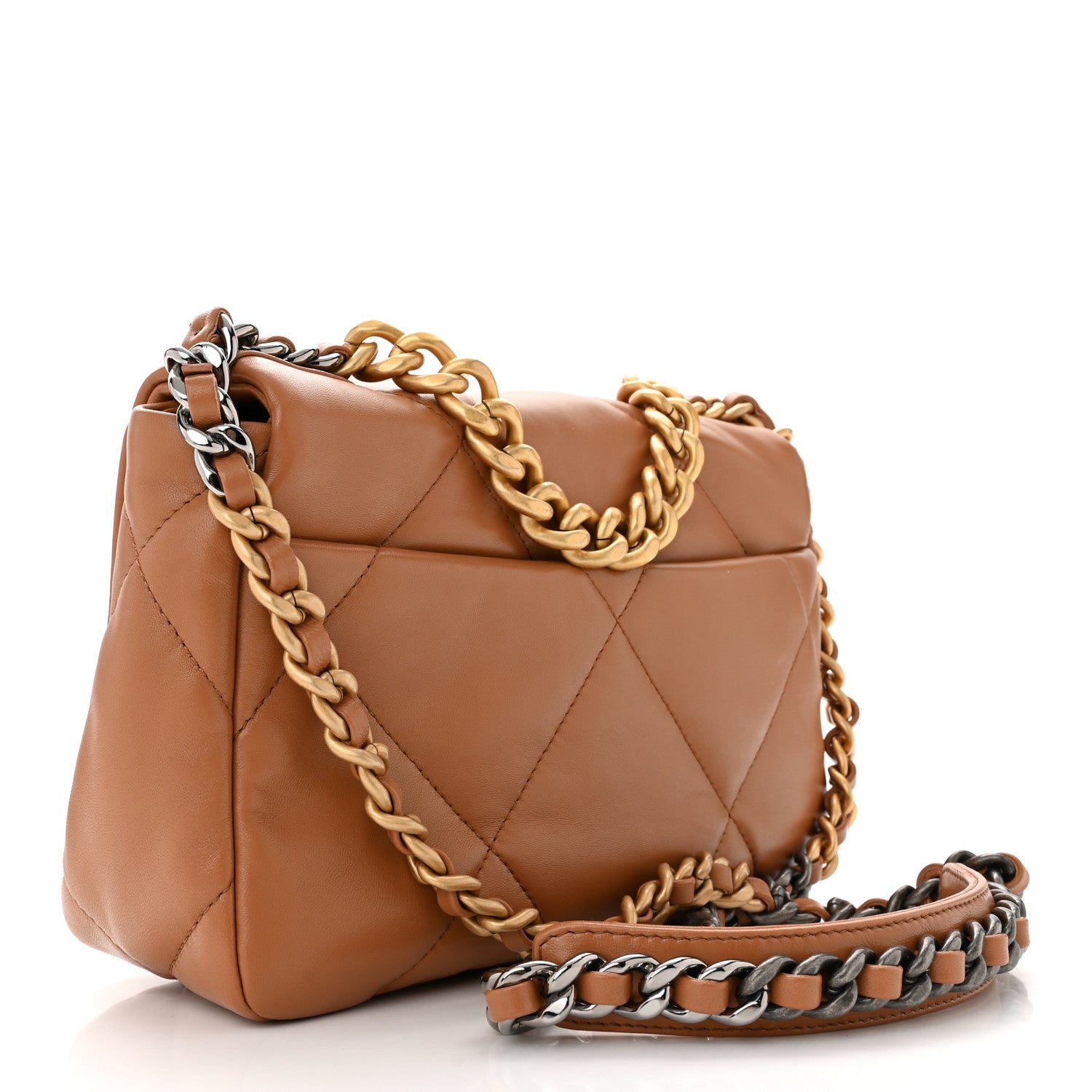 Chanel Lambskin Quilted Medium Chanel 19 Flap Brown 3 of 11