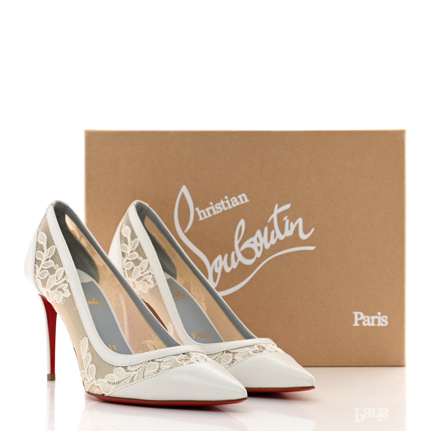 Christian Louboutin Kid Rete Lace Galativi 85 Pumps 38 White 8 of 8