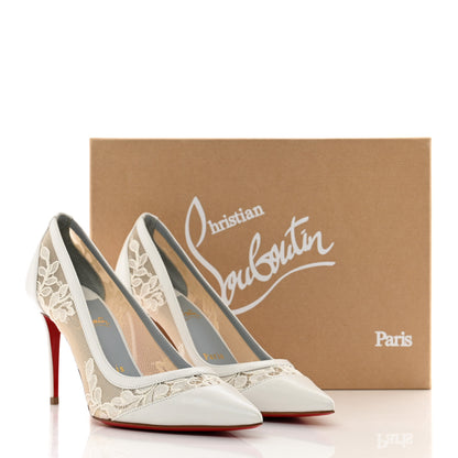 Christian Louboutin Kid Rete Lace Galativi 85 Pumps 38 White 8 of 8