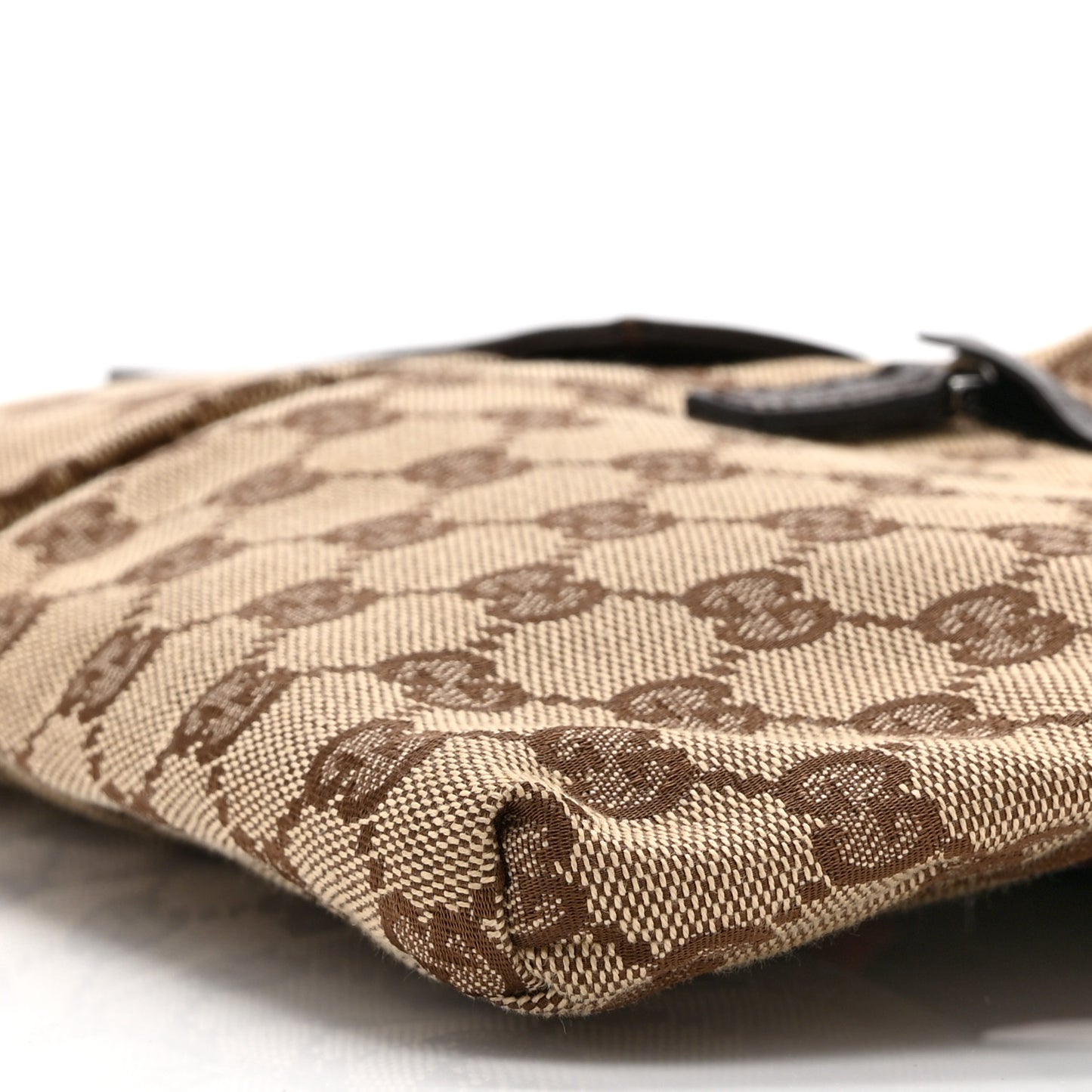 GG Monogram Web Double Pocket Belt Bag Dark Brown