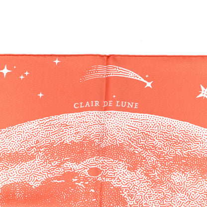 Hermes Silk Double Face Clair De Lune Scarf 90 Orange Gris White 3 of 5