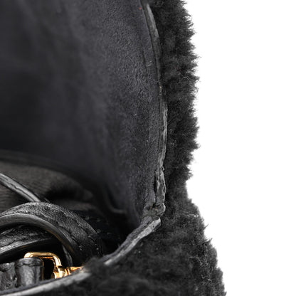 Fendi Shearling Shiny Nappa Micro Baguette Black 13 of 13