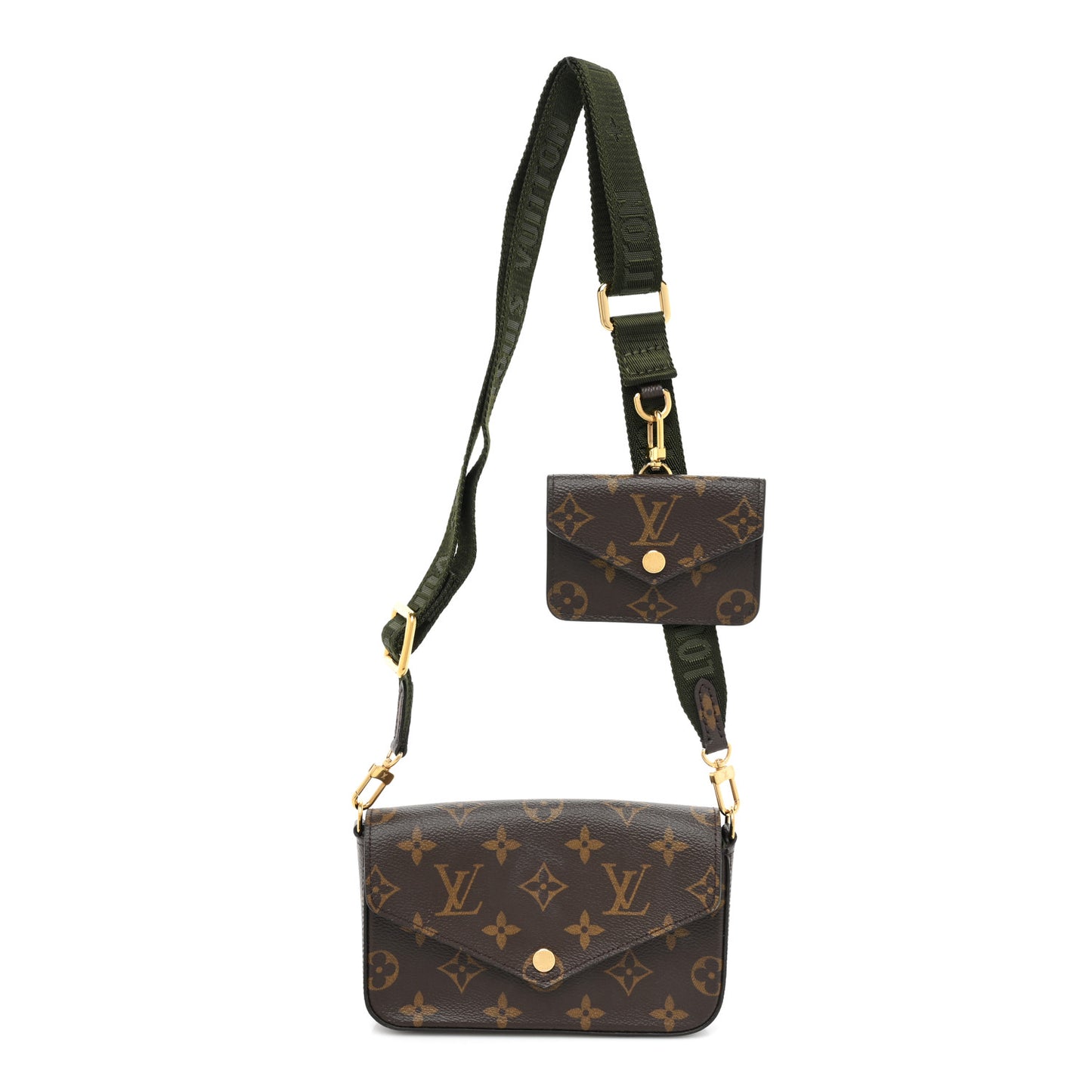 Monogram Felicie Strap & Go Kaki