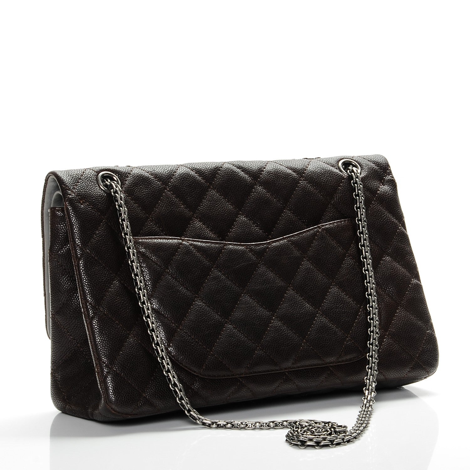 Chanel Caviar Iridescent Calfskin 2.55 Reissue 227 Flap Brown Grey 3 of 8
